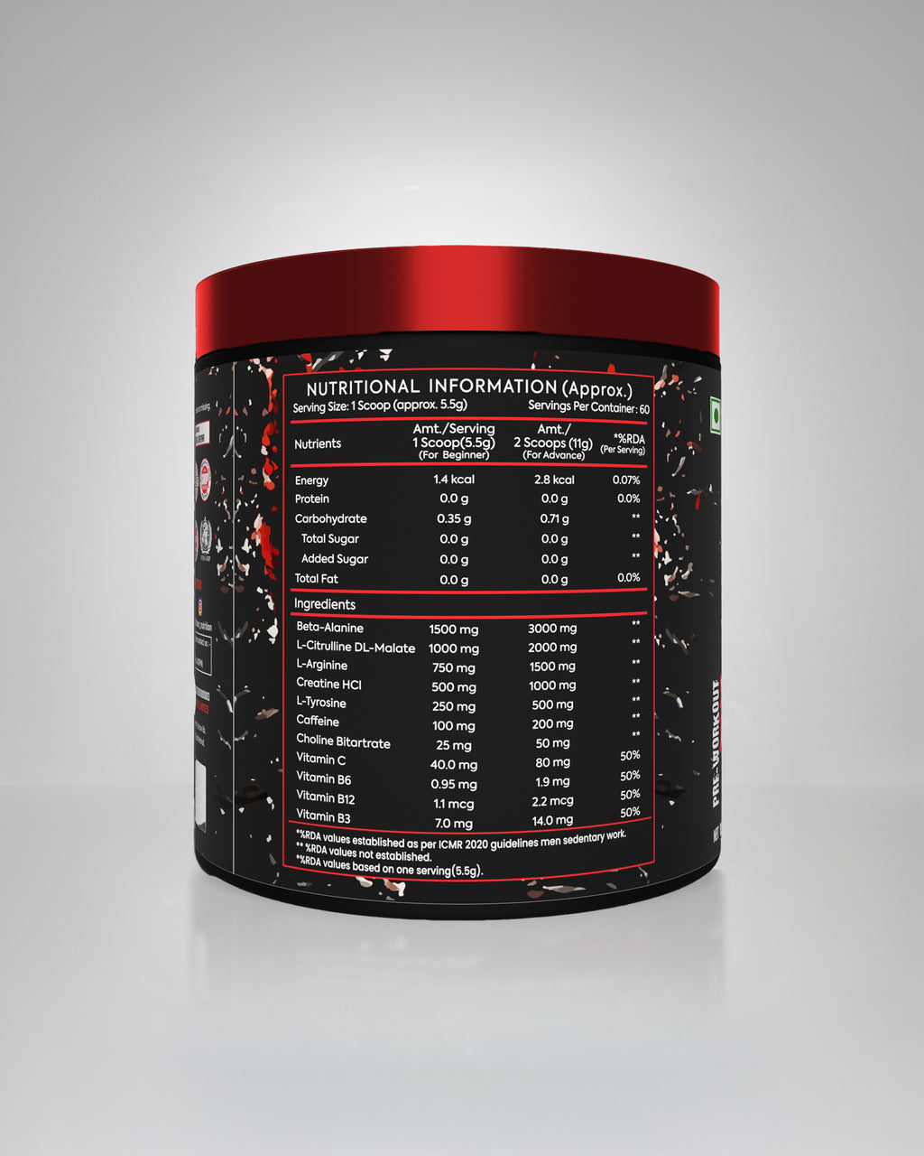 FITLAWZ - Break-Up Pre Workout - 330g | Fruit Fusion | 60 Servings