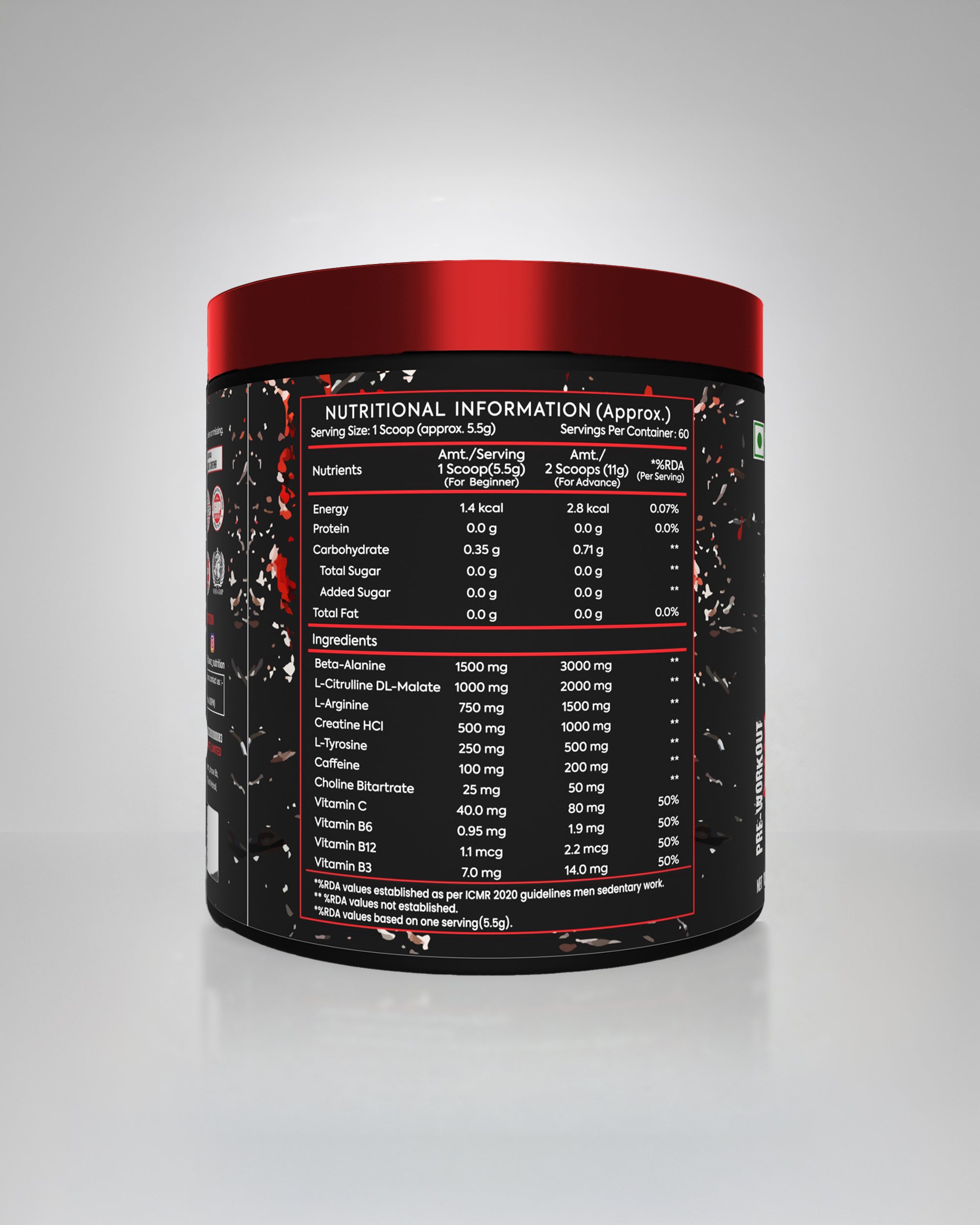 FITLAWZ - Break-Up Pre Workout - 330g | Fruit Fusion | 60 Servings