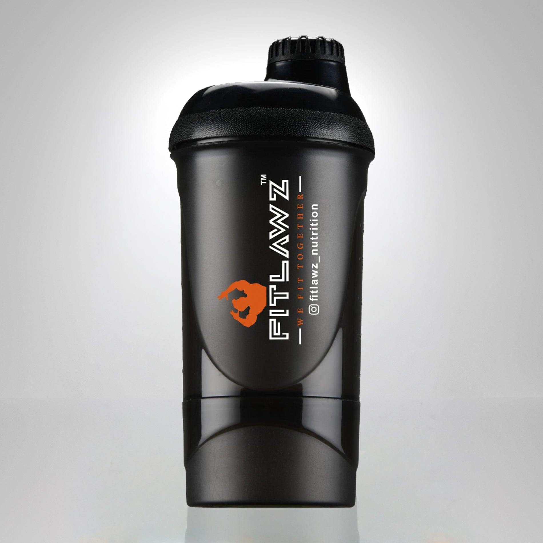 FITLAWZ - Premium  Shaker Bottle | 600 ml | With Extra Container | BPA Free