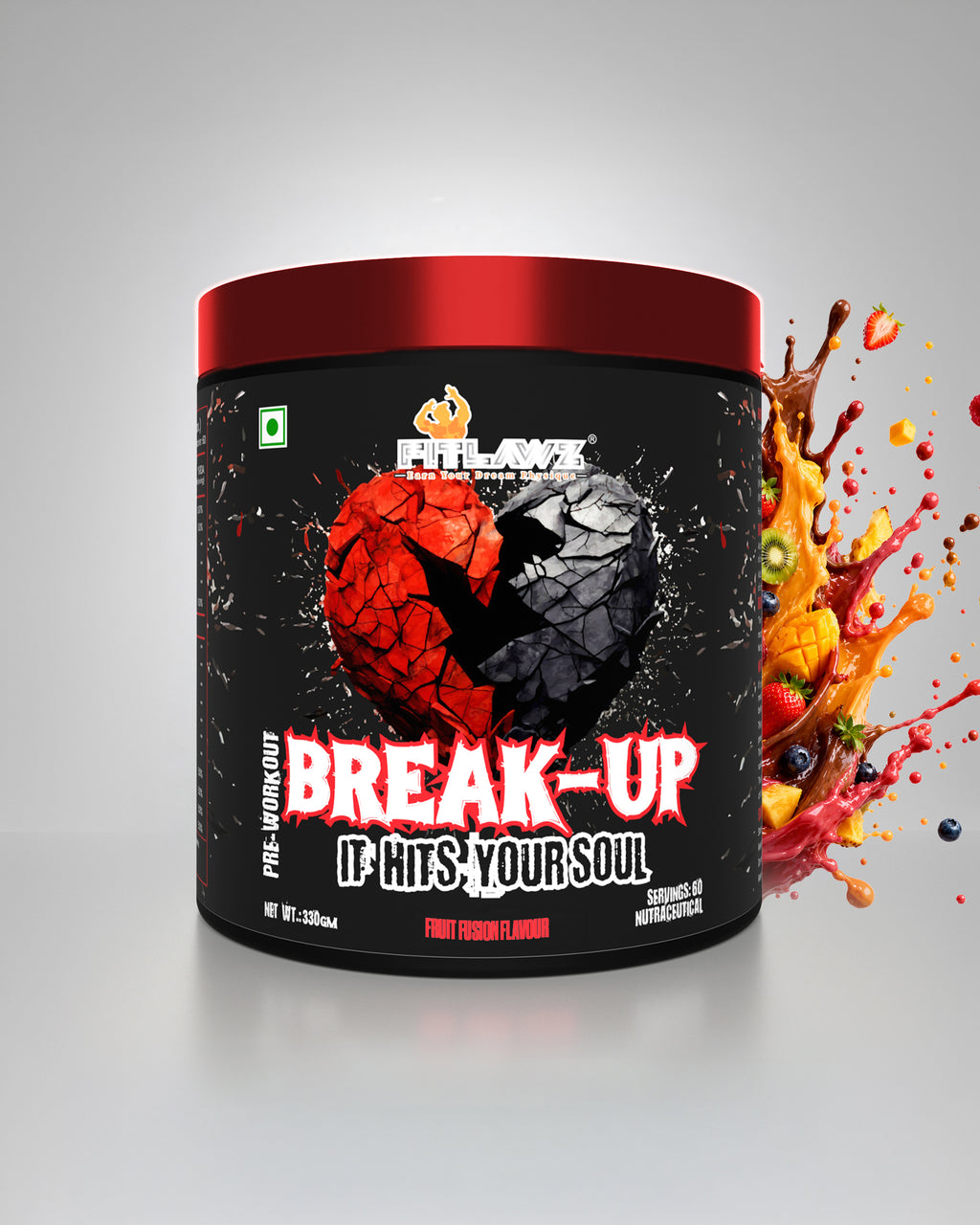 FITLAWZ - Whey Protein - 1 kg + Pre Workout - 60 Servingsn | Stack For Performance & Recovery