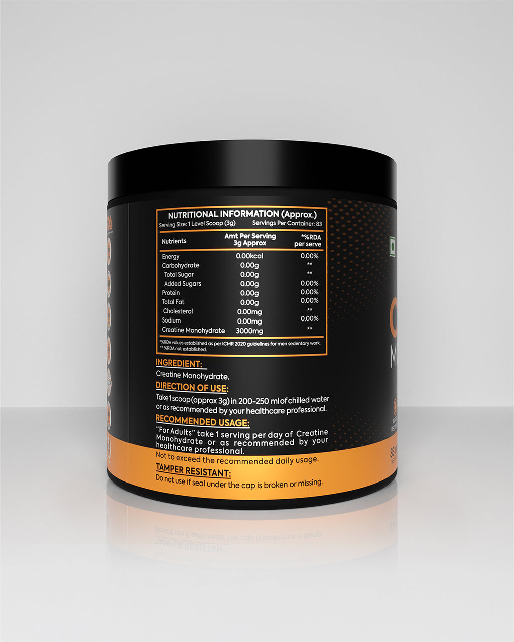 FITLAWZ - Creatine Monohydrate - 250g | Unflavoured | 83 Servings