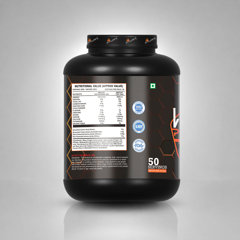 FITLAWZ - Whey Protein - 2 kg | Added Digestive Enzymes | Malai Kulfi | 50 Servings