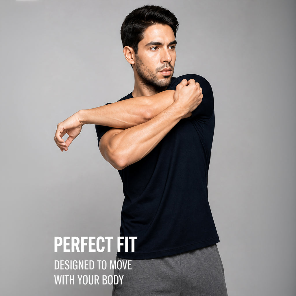 FITLAWZ - Premium Gym T Shirt For Men | Dry Fit | Half Sleeves | Round Neck