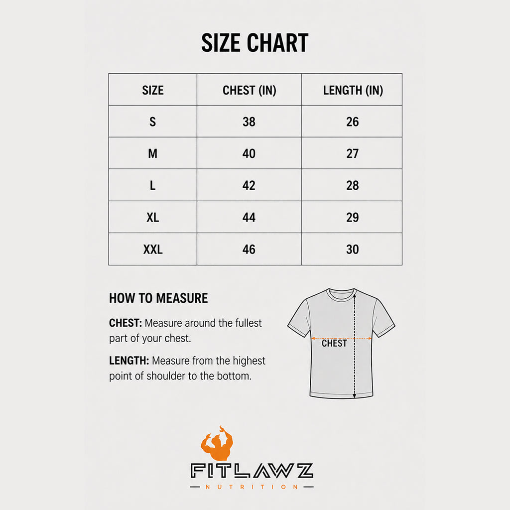 FITLAWZ - Premium Gym T Shirt For Men | Dry Fit | Half Sleeves | Round Neck