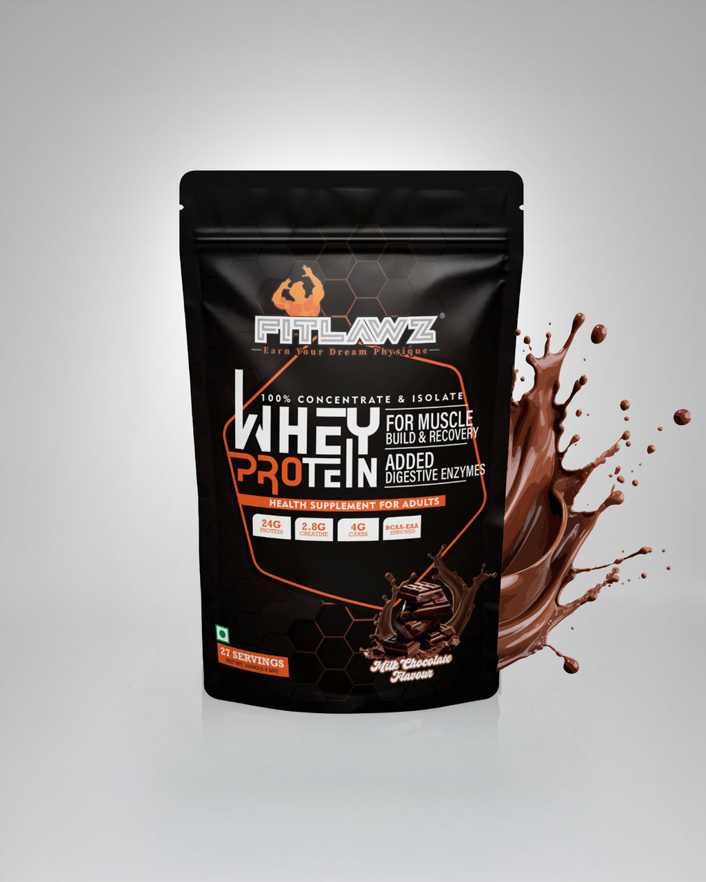 FITLAWZ - Combo Pack | Whey Protein - 1 kg + 1 kg | Malai Kulfi + Milk Chocolate